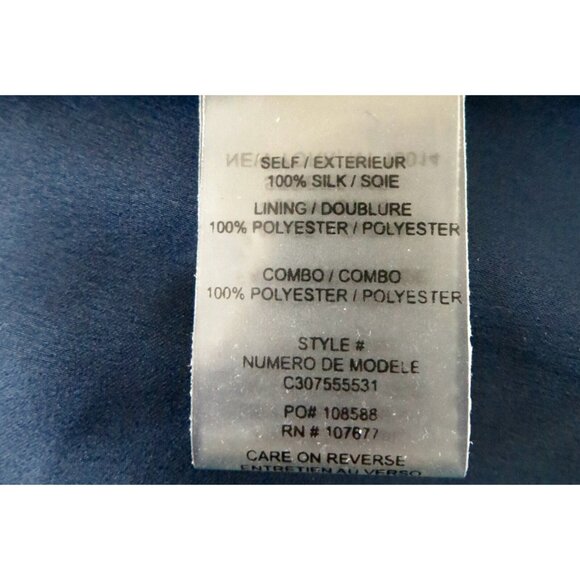 Alice & Olivia Beaded 100% Silk Cocktail Dress Navy Blue SZ 6 - Picture 7 of 9